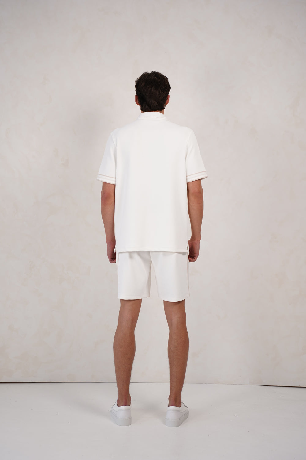 Capo Textured Tape Shorts - Off White