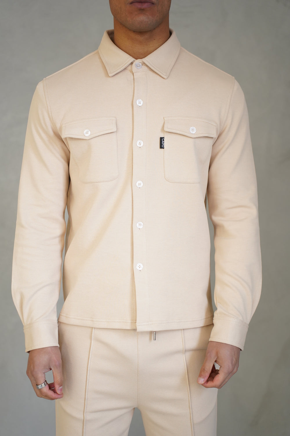 Capo Pique Overshirt - Oatmeal