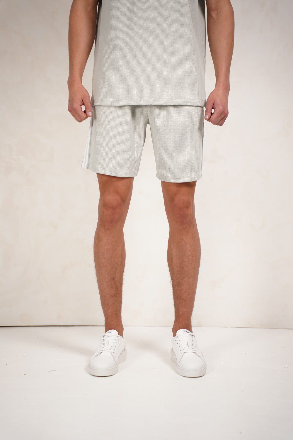 Capo Textured Tape Shorts - Dove Blue