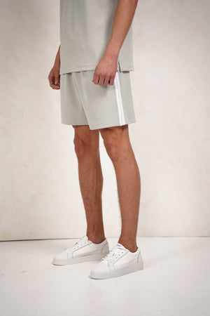 Capo Textured Tape Shorts - Dove Blue
