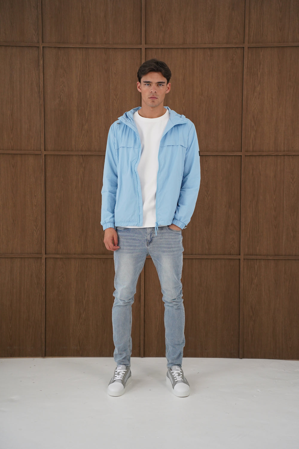 Capo Crinkle Lightweight Jacket - Sky Blue