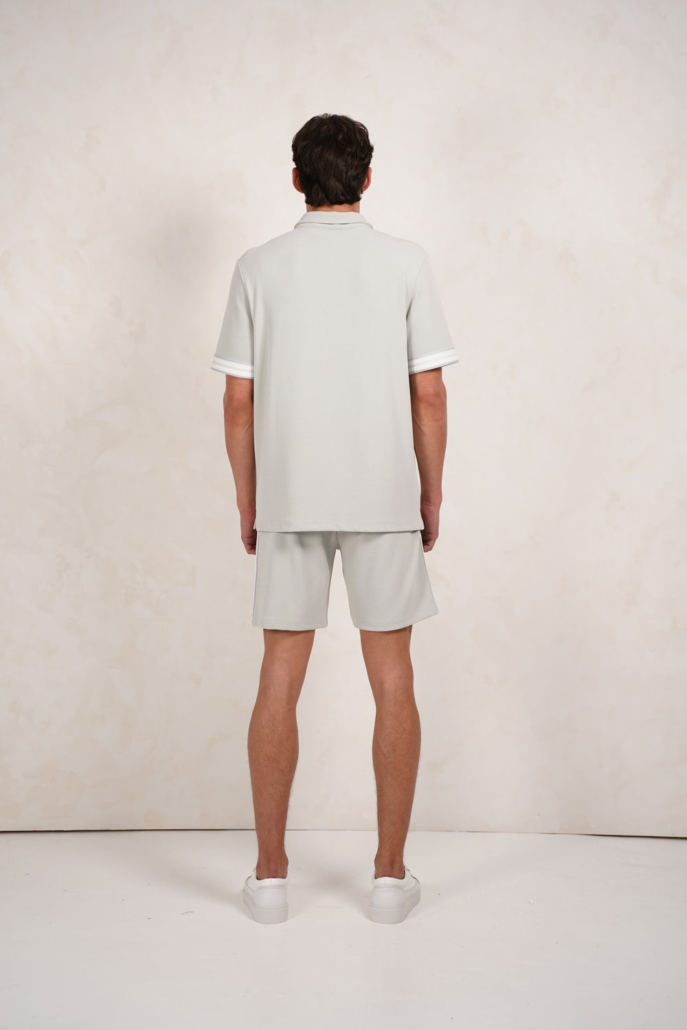 Capo Textured Tape Shorts - Dove Blue