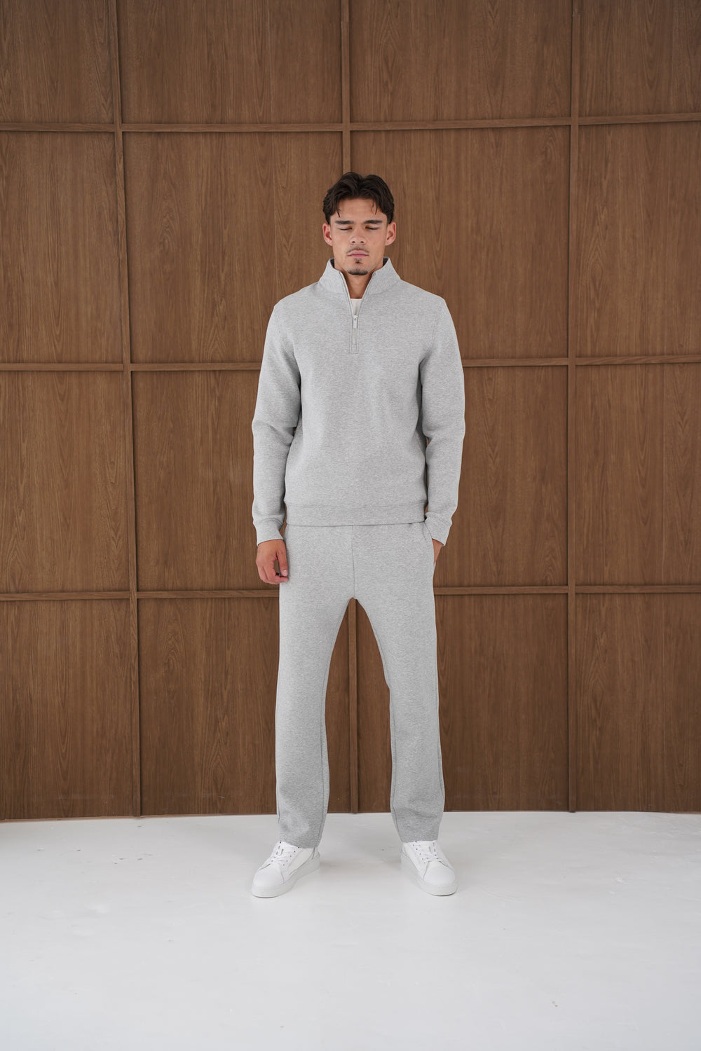Capo Toby 1/4 Zip Sweatshirt  - Grey Marl