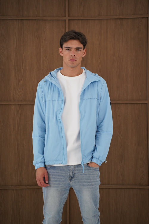 Capo Crinkle Lightweight Jacket - Sky Blue