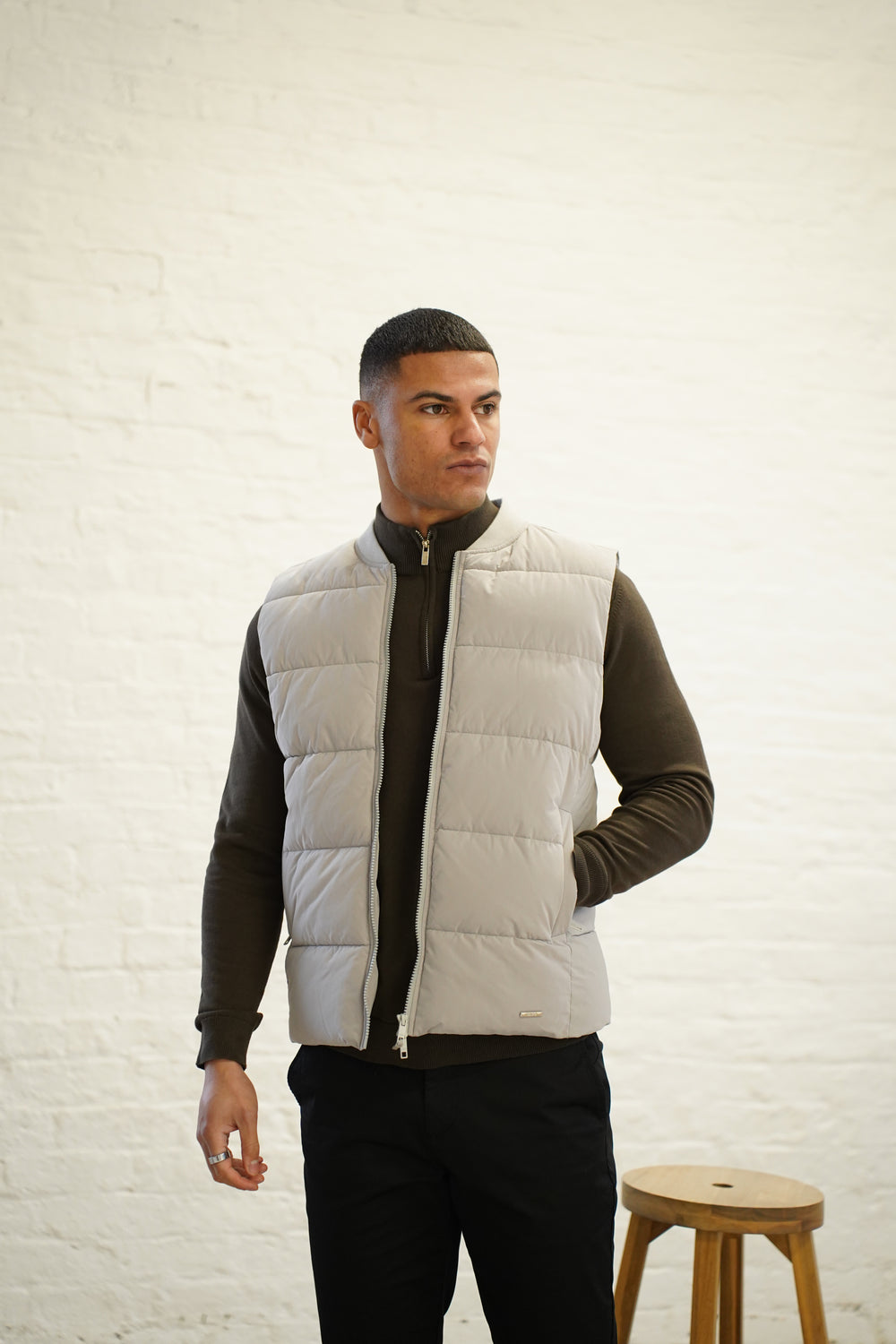 Capo Puffer Gilet - Dove Grey