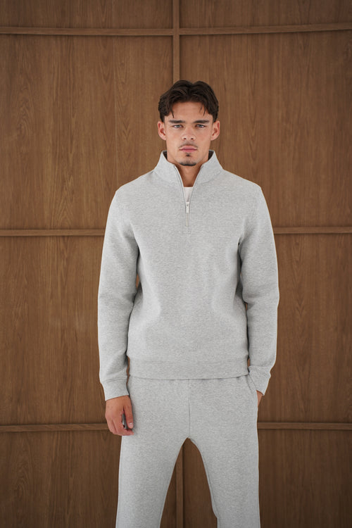 Capo Toby 1/4 Zip Sweatshirt  - Grey Marl
