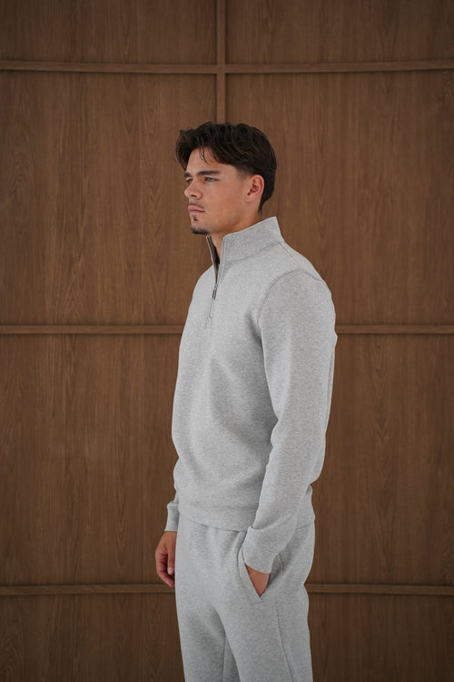Capo Toby 1/4 Zip Sweatshirt  - Grey Marl