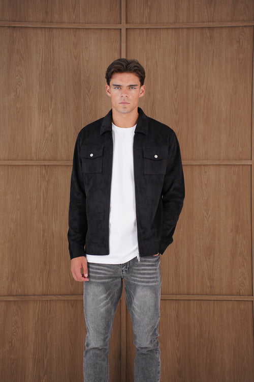 Capo Faux Suede Jacket - Black
