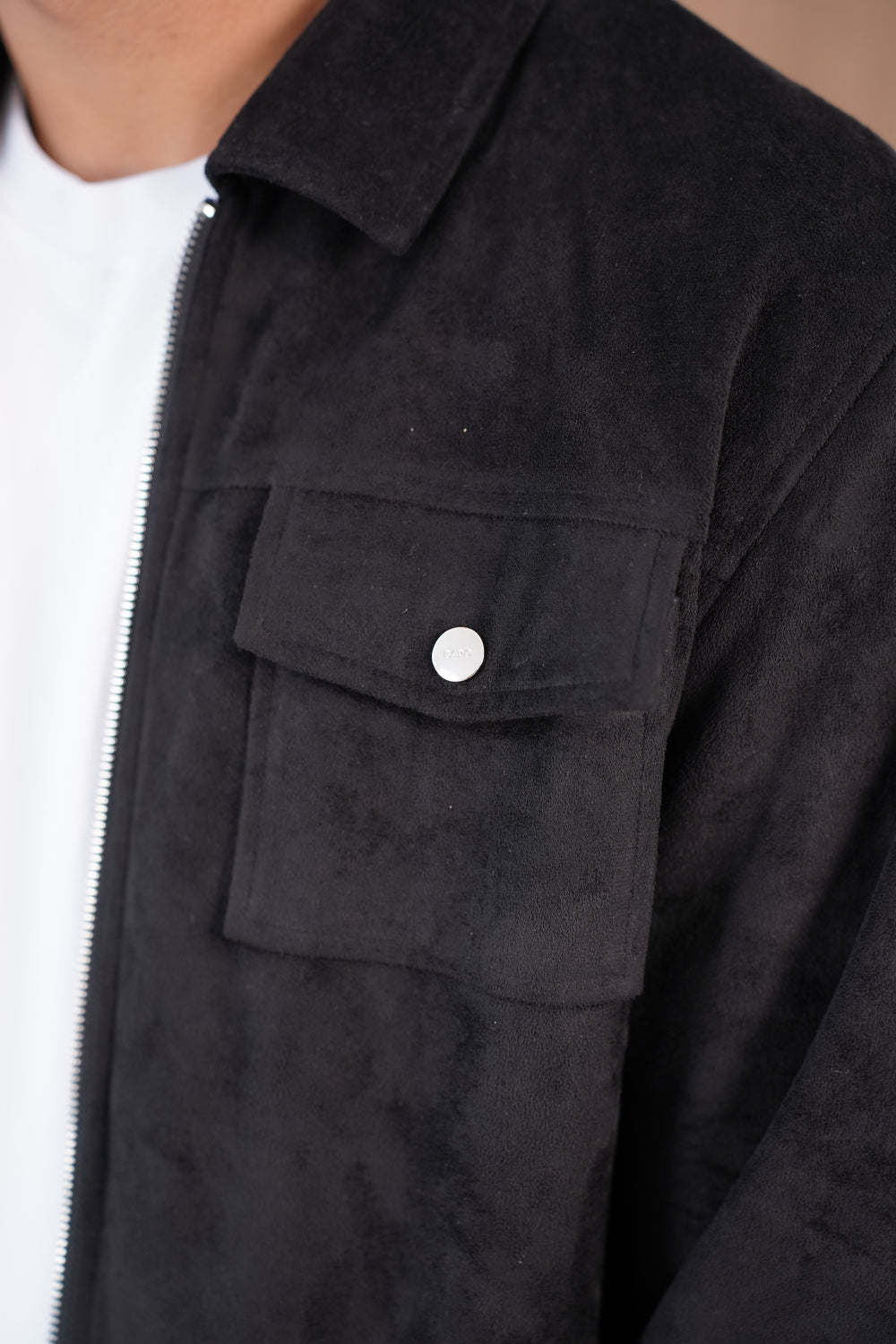 Capo Faux Suede Jacket - Black