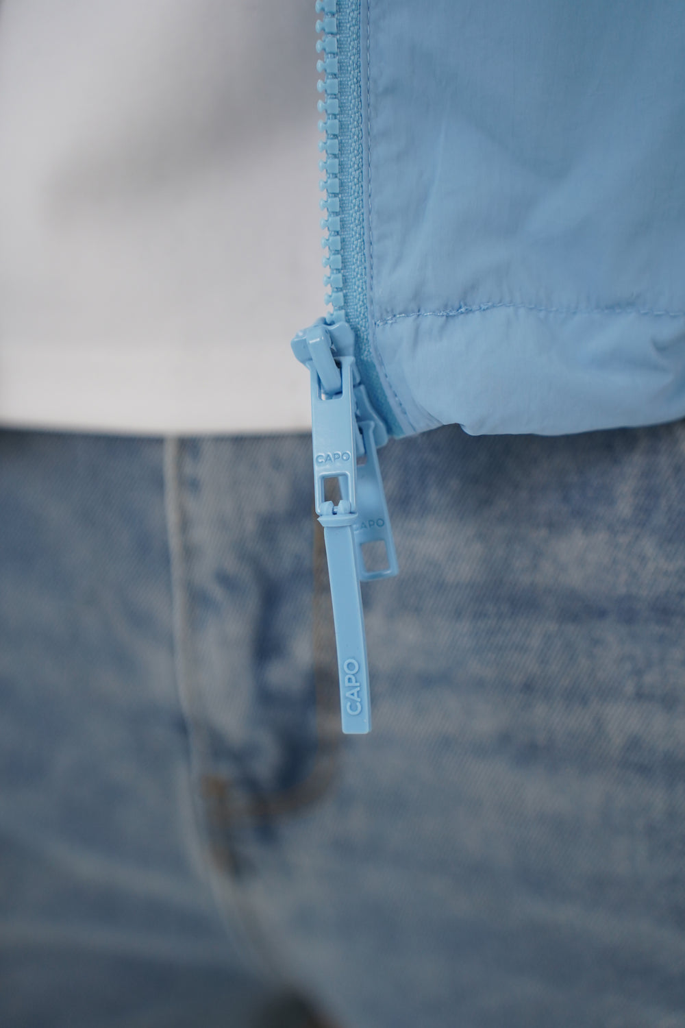 Capo Crinkle Lightweight Jacket - Sky Blue