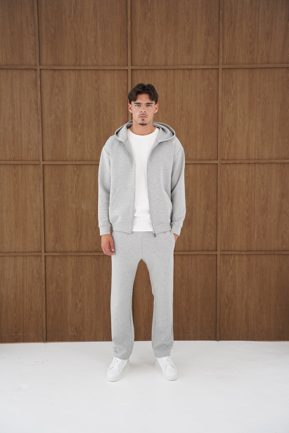 Capo Toby Zip Through Hoodie - Grey Marl