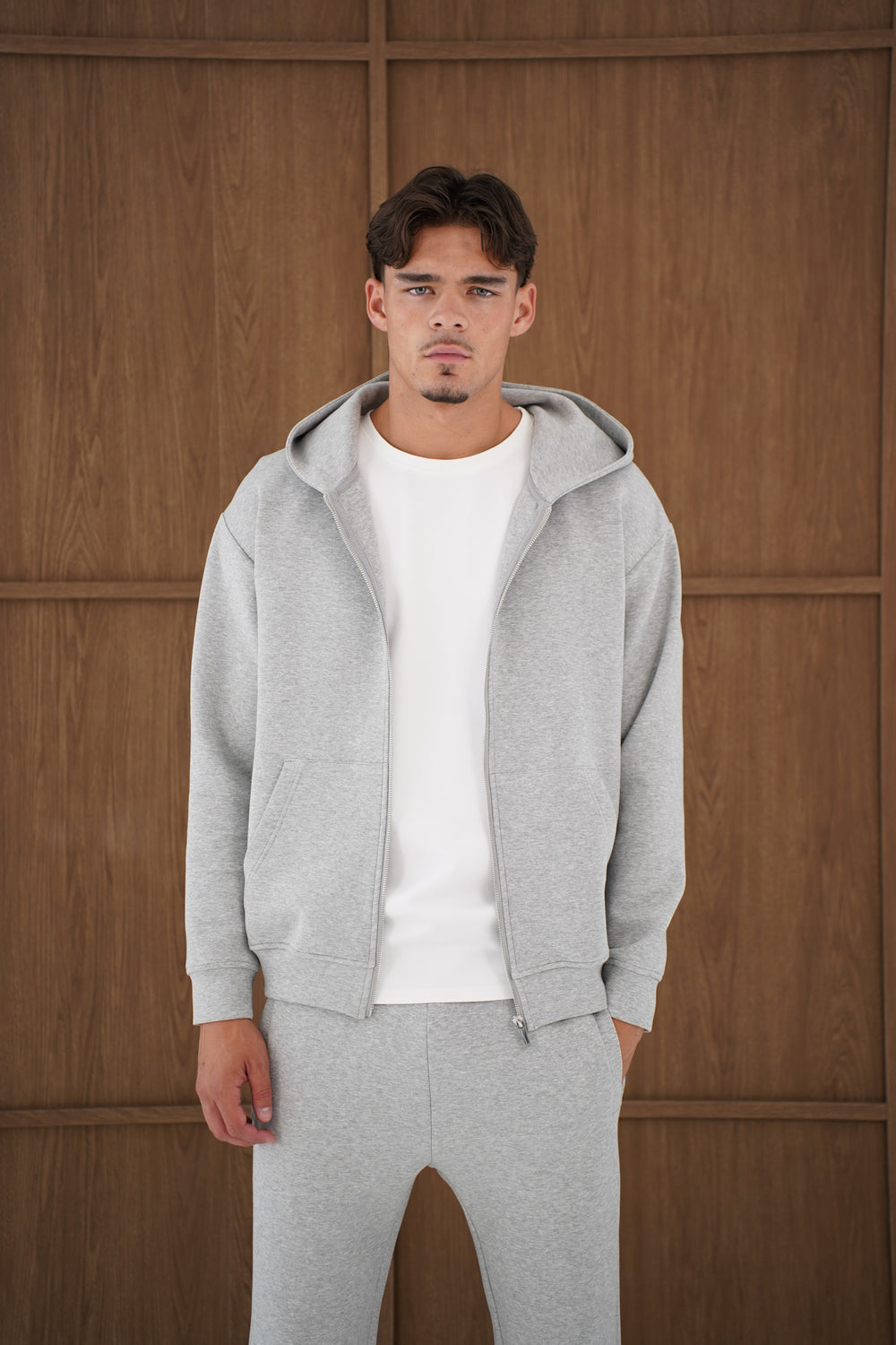 Capo Toby Zip Through Hoodie - Grey Marl