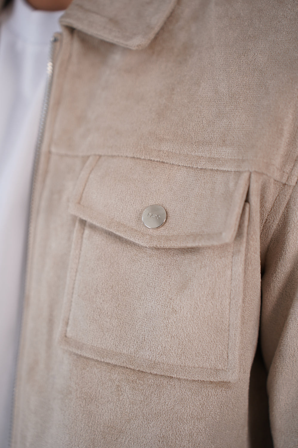 Capo Faux Suede Jacket - Stone