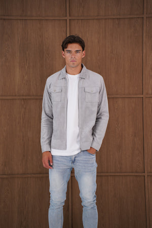 Capo Faux Suede Jacket - Grey