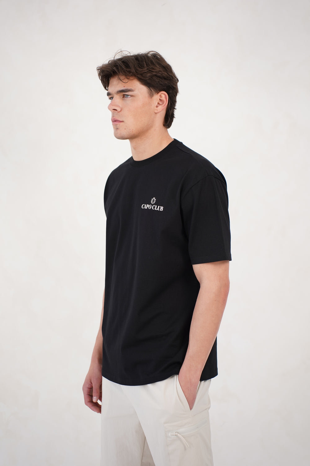 Capo Club Craftsman Crest T-Shirt - Black/Porpoise