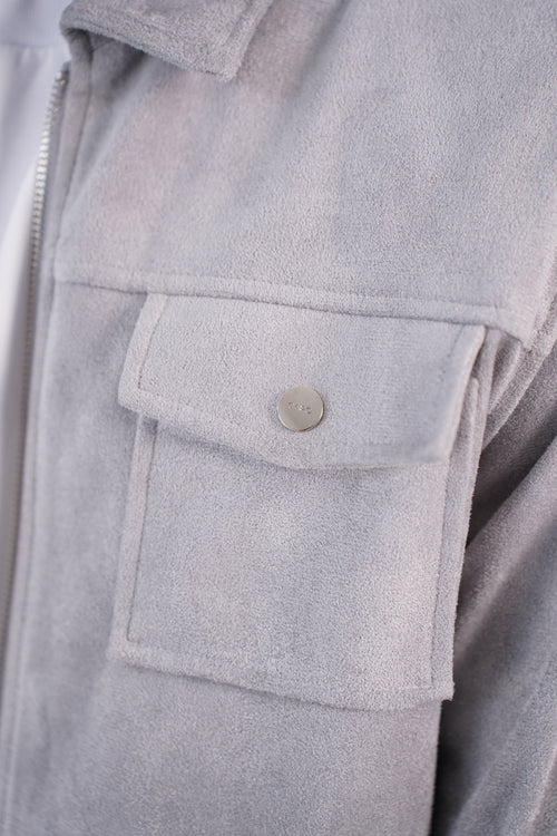 Capo Faux Suede Jacket - Grey