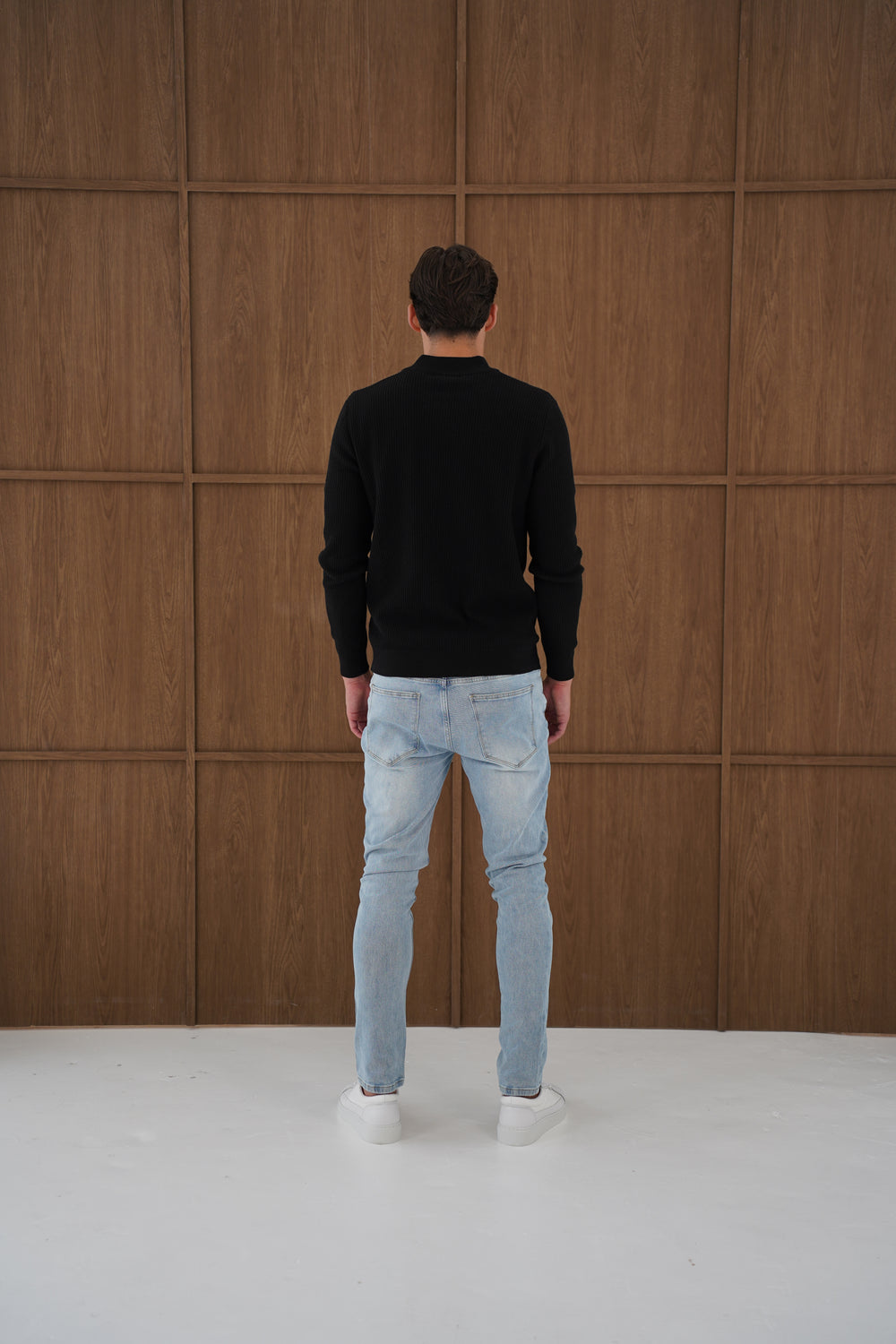 Capo Ribbed 1/4 Zip Jumper - Black