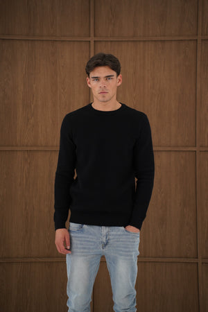 Capo CABLE Knit Jumper - Black