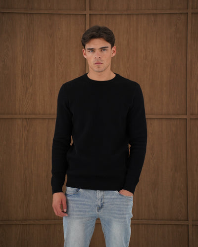 Capo CABLE Knit Jumper - Black