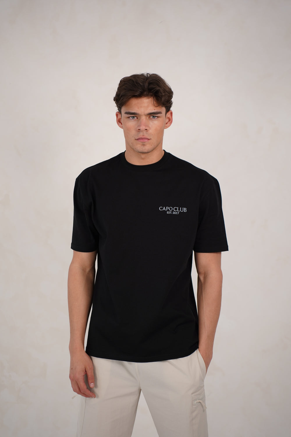 Capo Boat Scene Printed T-Shirt - Black