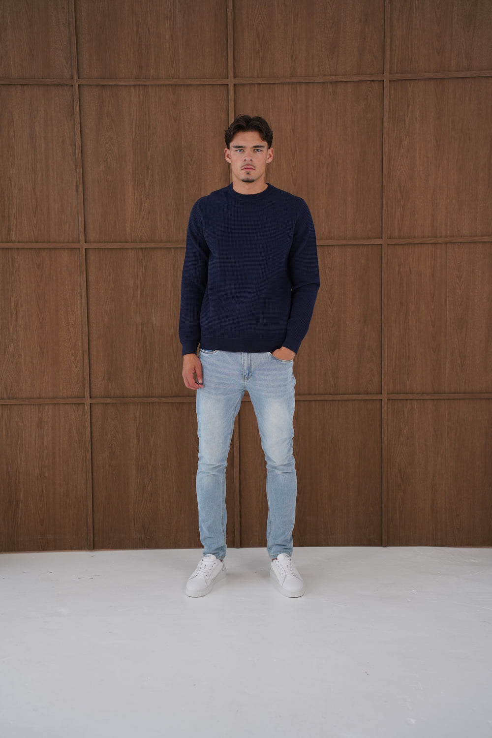 Capo CABLE Knit Jumper - Navy