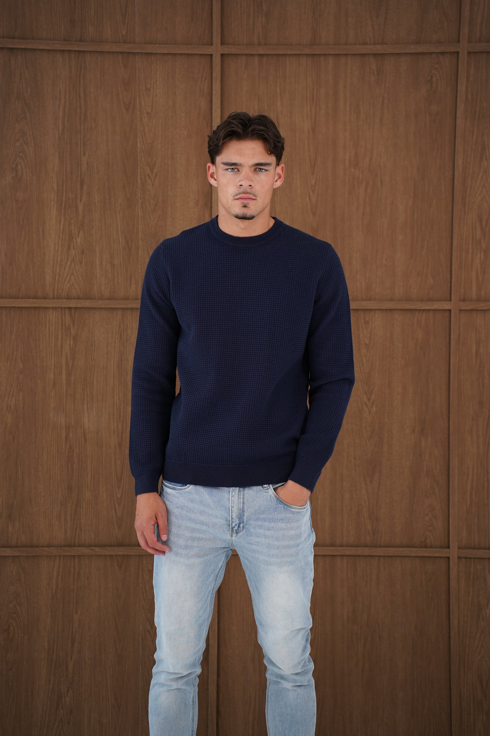 Capo CABLE Knit Jumper - Navy