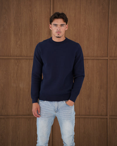 Capo CABLE Knit Jumper - Navy