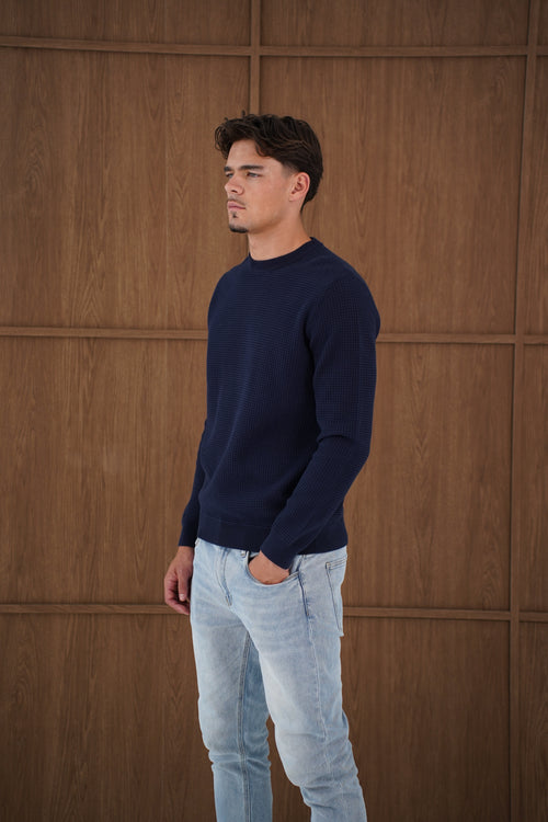Capo CABLE Knit Jumper - Navy