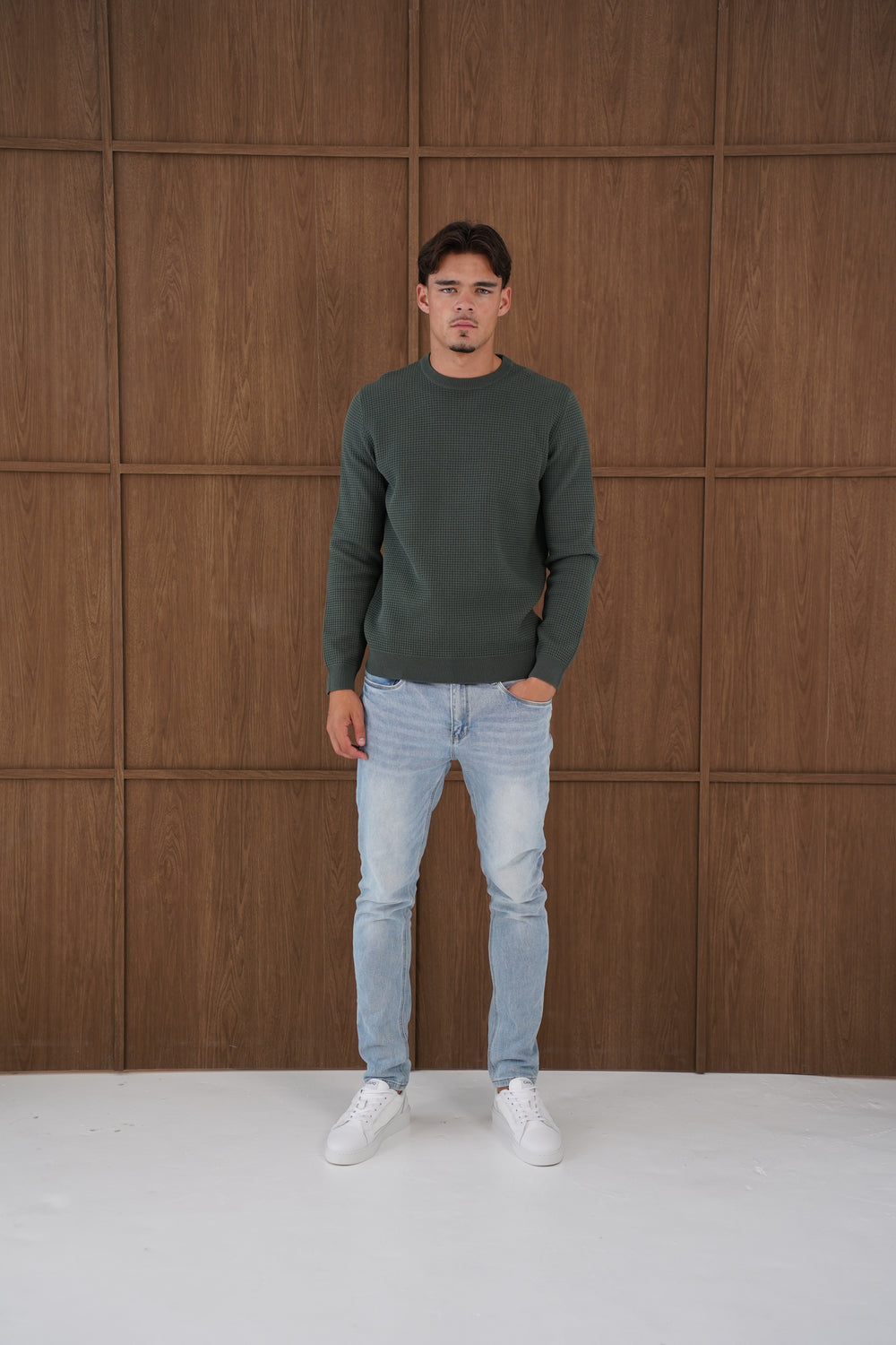 Capo CABLE Knit Jumper - Moss Green