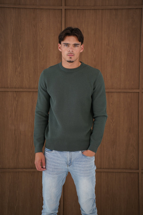 Capo CABLE Knit Jumper - Moss Green
