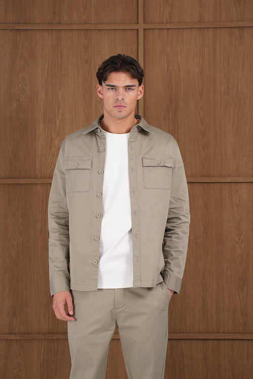Capo Cotton Cargo Overshirt - Olive