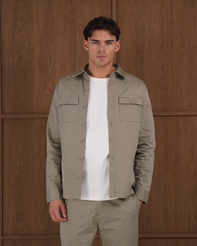 Capo Cotton Cargo Overshirt - Olive