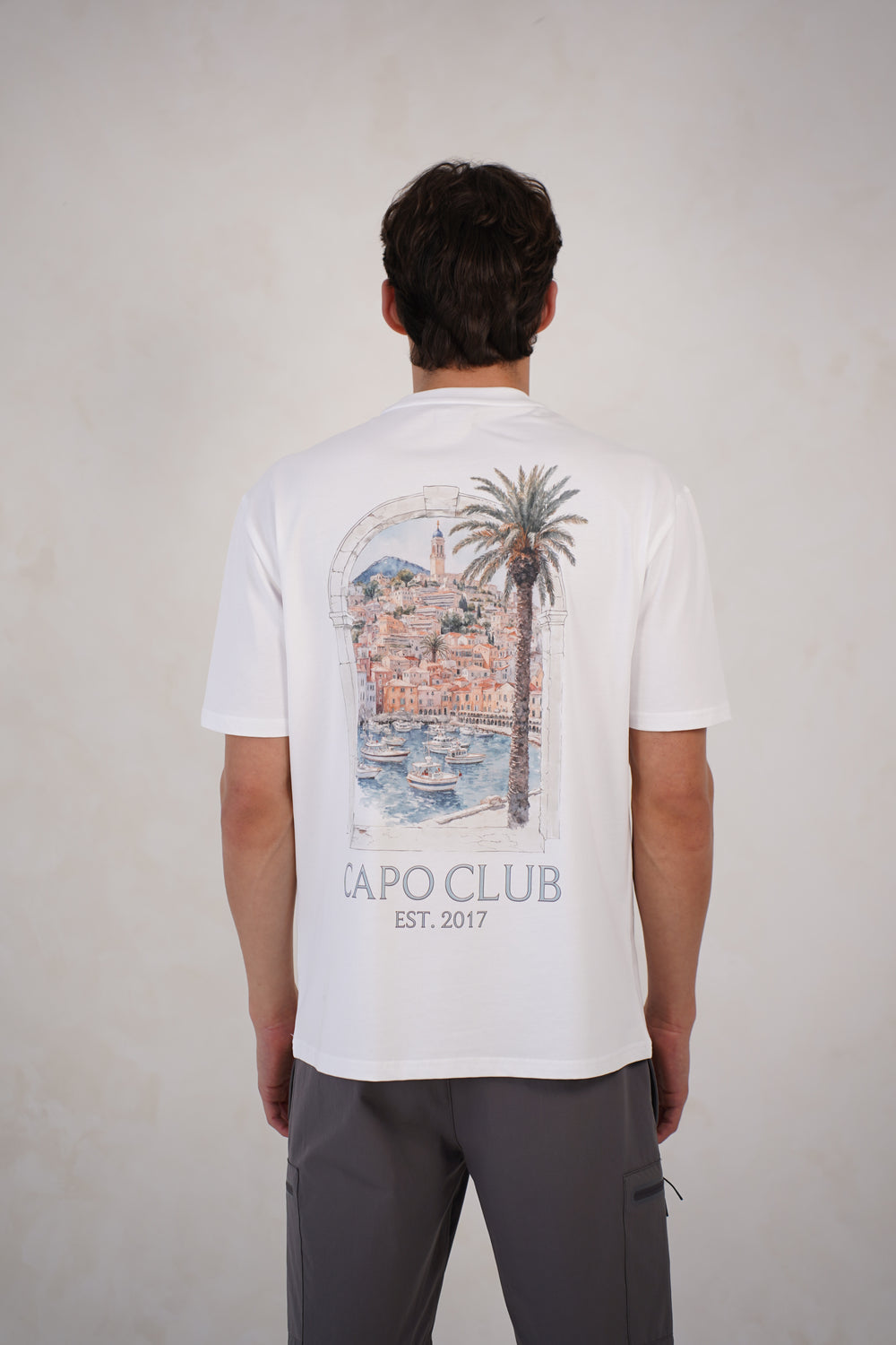 Capo Boat Scene Printed T-Shirt - White