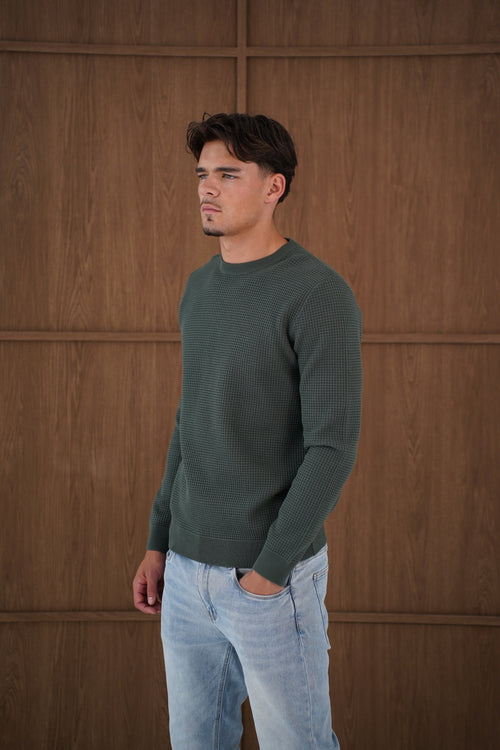 Capo CABLE Knit Jumper - Moss Green