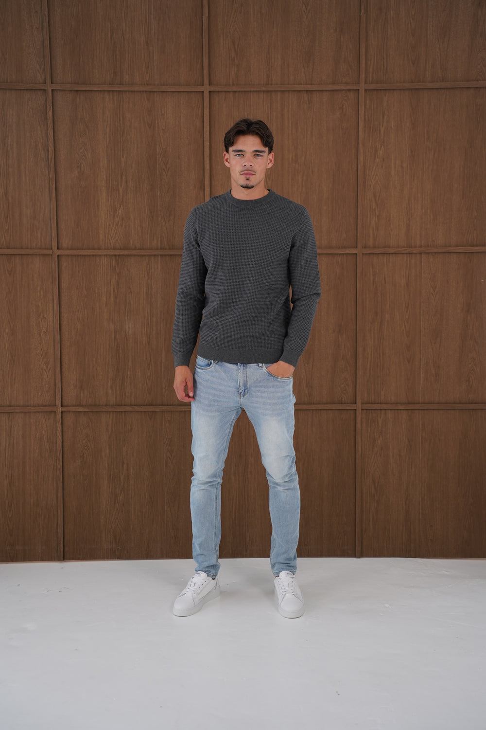 Capo CABLE Knit Jumper - Charcoal