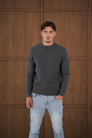 Capo CABLE Knit Jumper - Charcoal