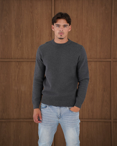 Capo CABLE Knit Jumper - Charcoal