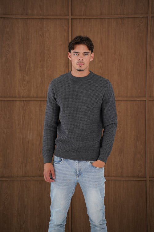 Capo CABLE Knit Jumper - Charcoal