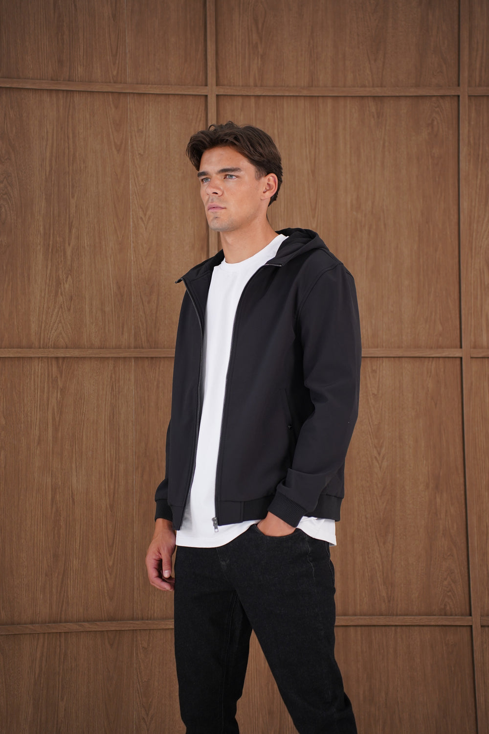Capo Soft Shell Hood Jacket - Black