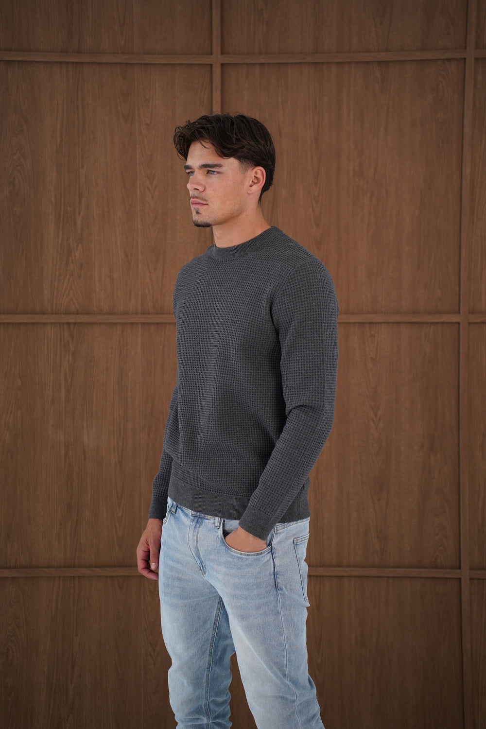 Capo CABLE Knit Jumper - Charcoal