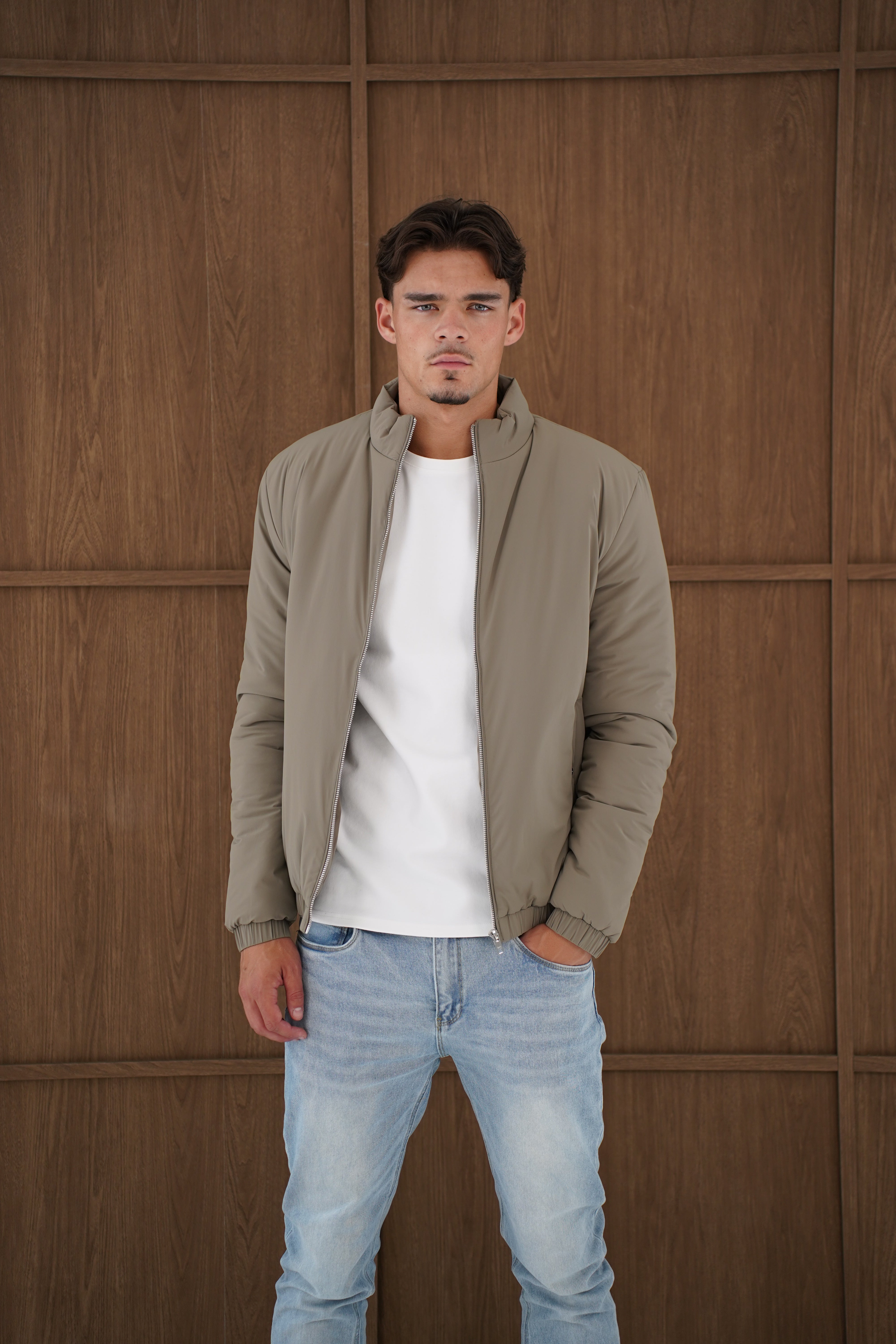 Capo Padded Bomber Jacket - Olive
