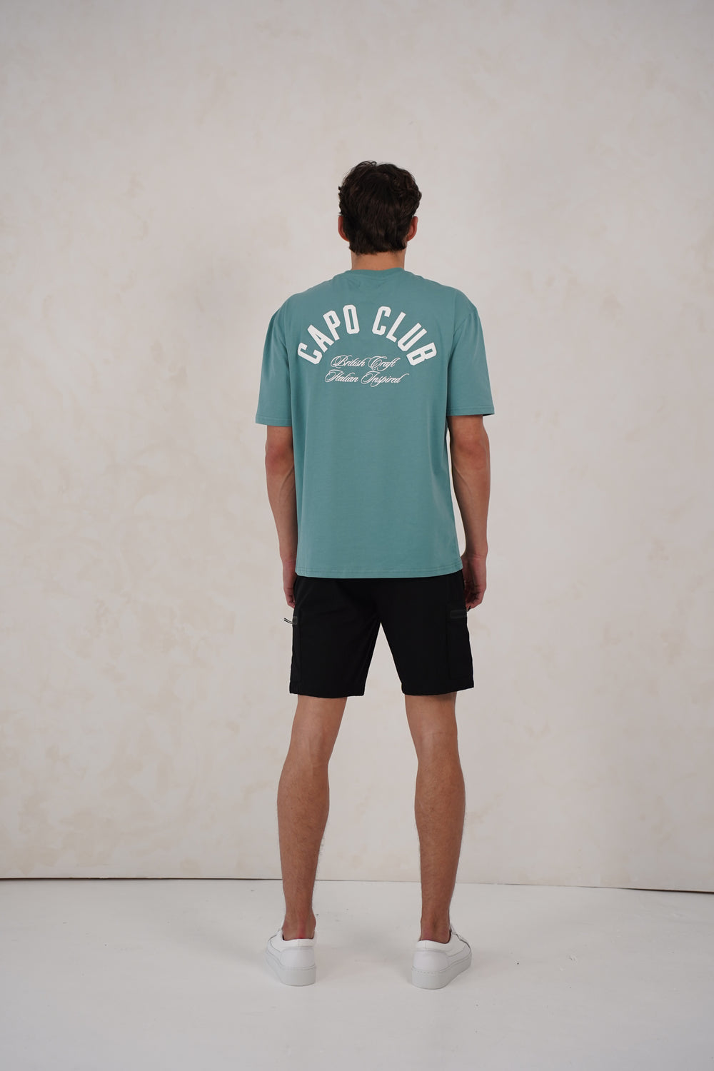 Capo Club Script T-Shirt - Oil Blue/White
