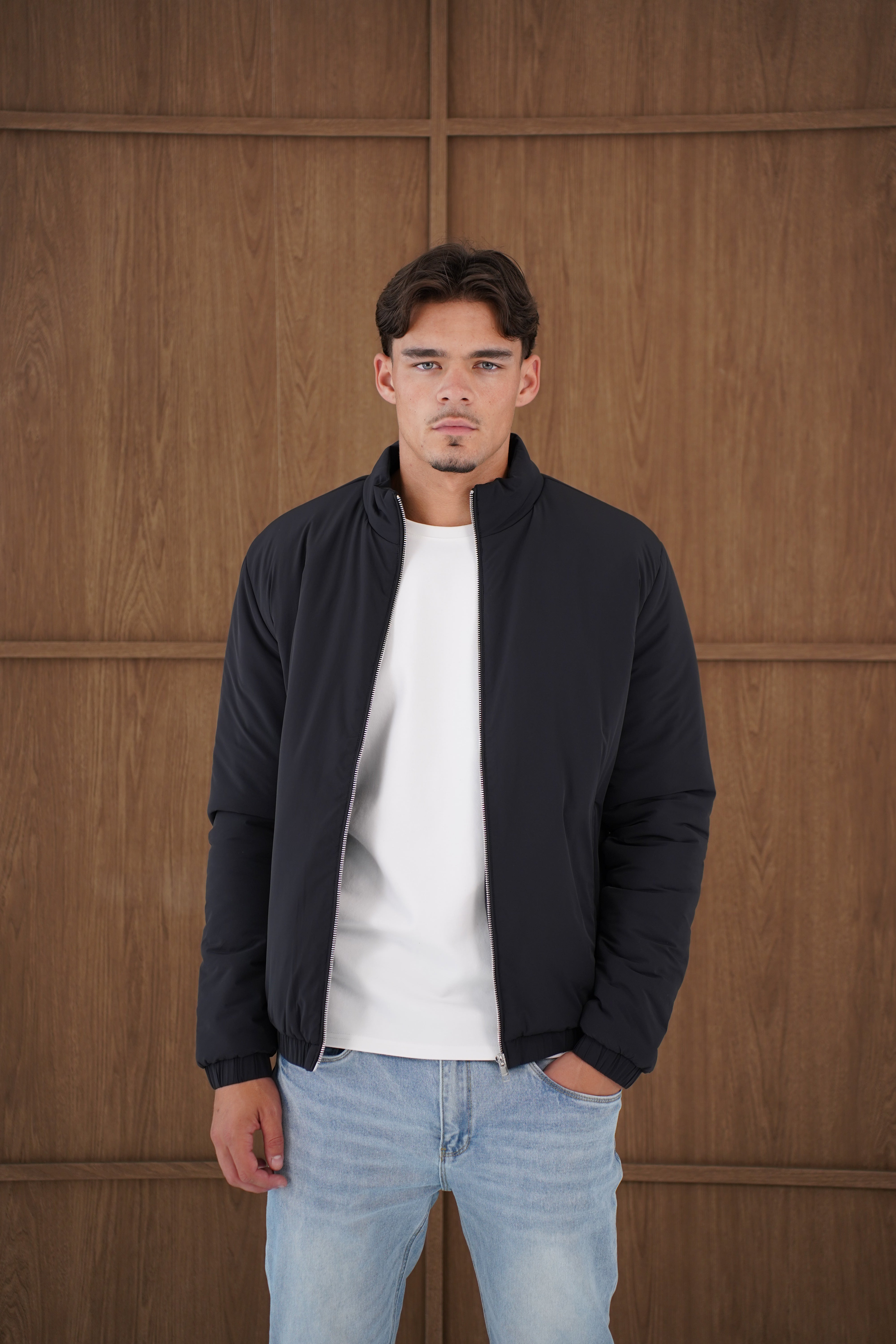 Capo Padded Bomber Jacket - Black