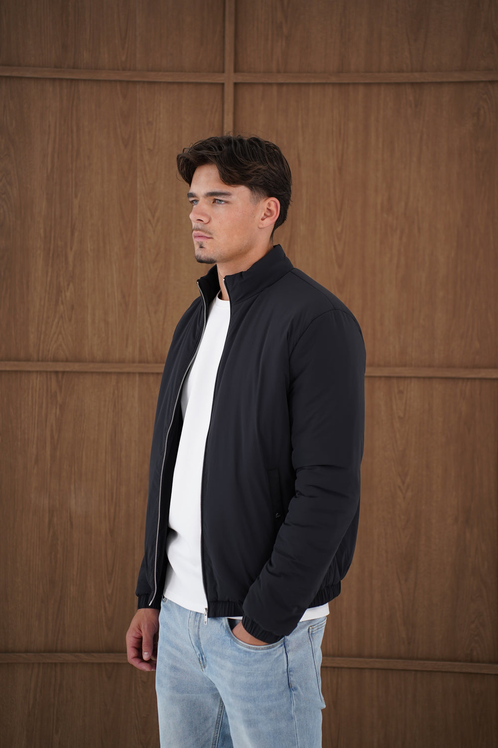 Capo Padded Bomber Jacket - Black
