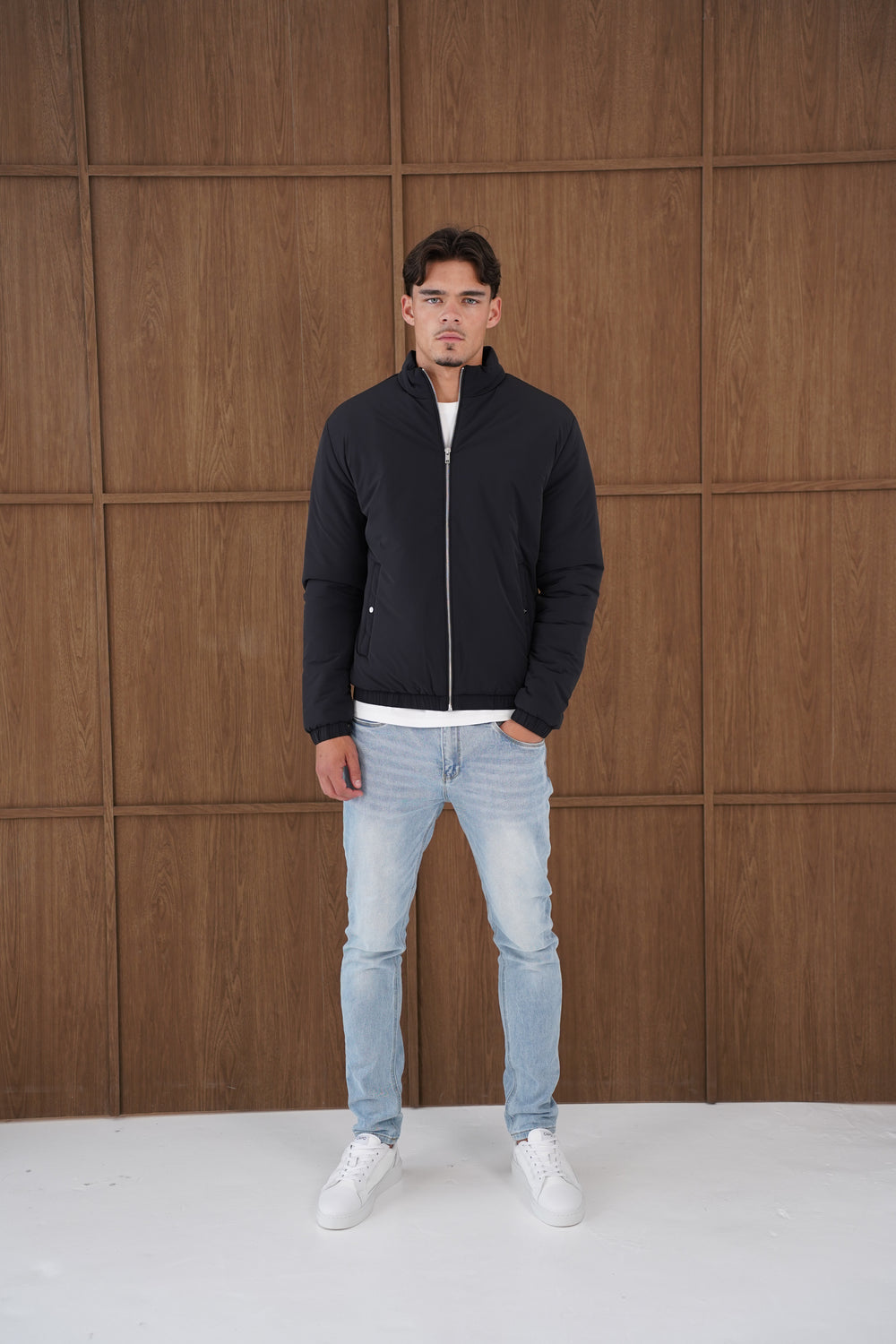 Capo Padded Bomber Jacket - Black