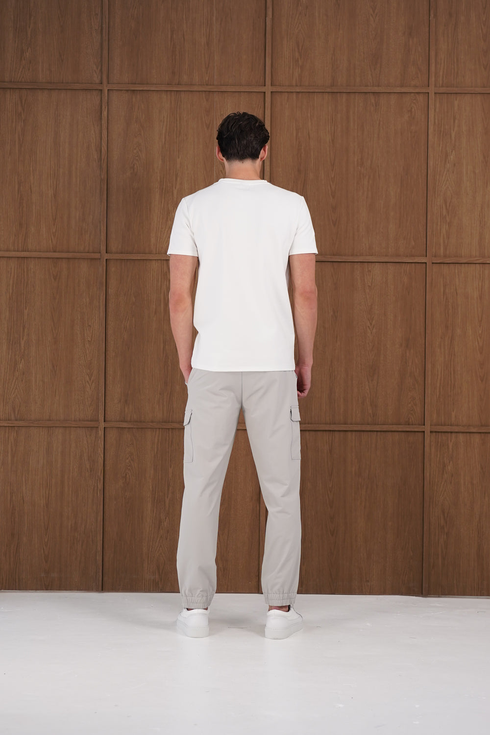Capo Smart Cuffed Cargo Pants - Light Grey