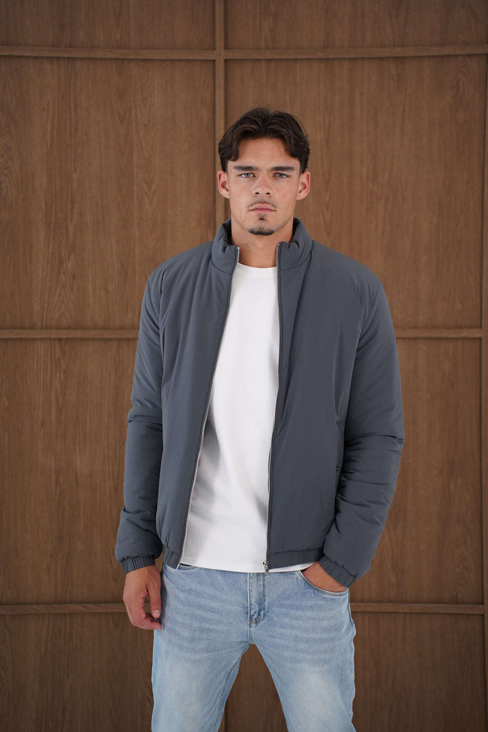 Capo Padded Bomber Jacket - Charcoal