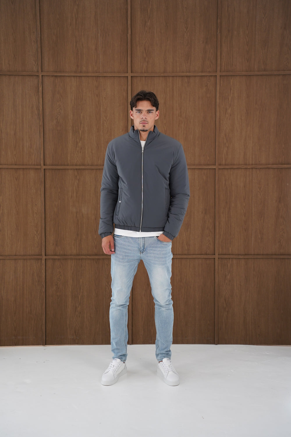 Capo Padded Bomber Jacket - Charcoal