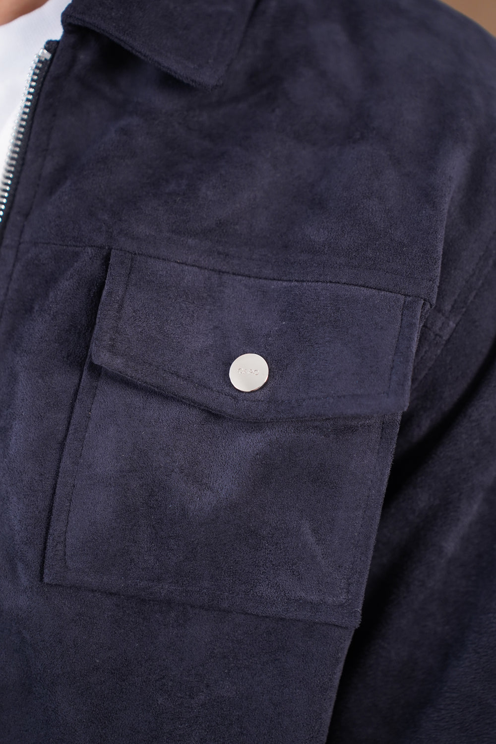 Capo Faux Suede Jacket - Navy
