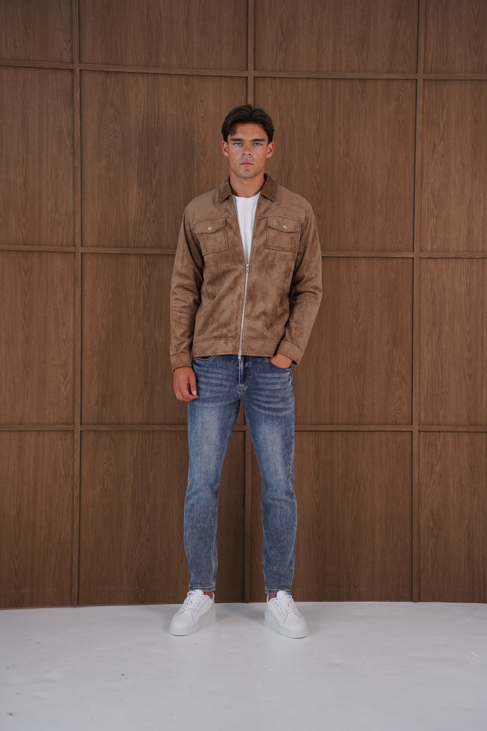 Capo Faux Suede Jacket - Brown